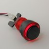 Eclipse Red LED Arcade Push button - Black Convex Plunger