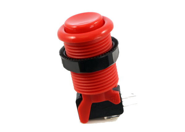 Arcade Button with Concave Plunger - Red