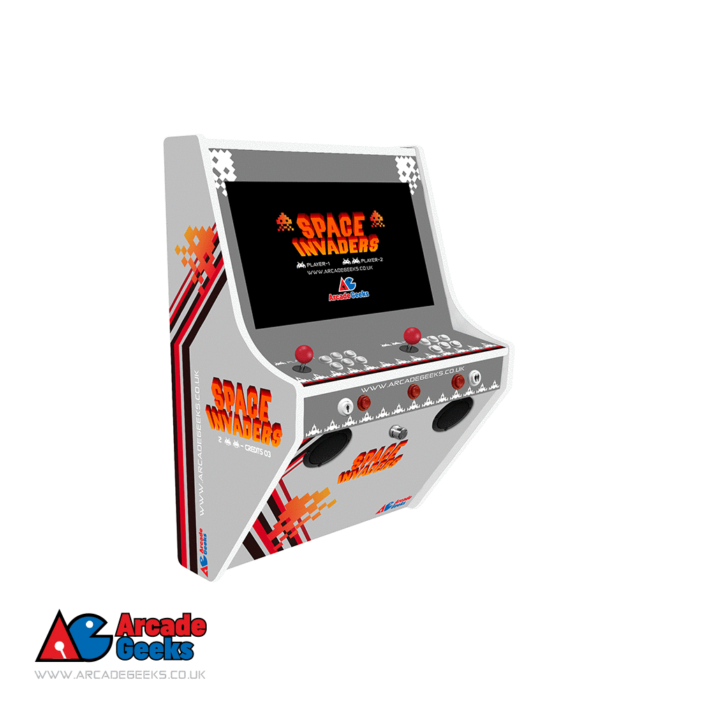 Wall Mounted 2 Player Arcade Machine Space Invaders Pixels Theme
