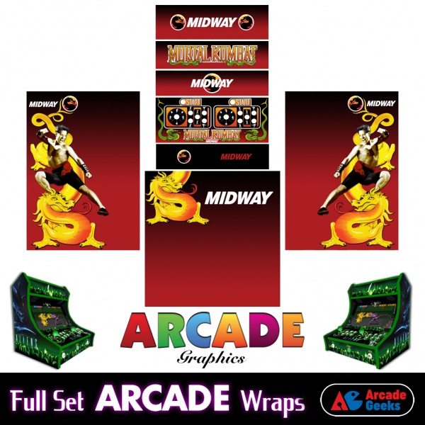 Bartop Arcade Machine Artwork Graphics Full Set – Sticker Graphics – Mortal Kombat 01